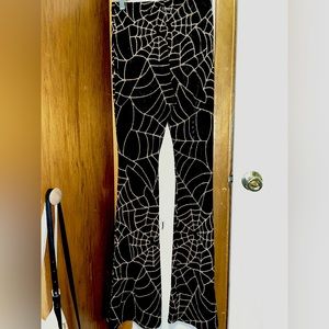 Mesh Spiderweb Flare Pants